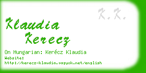 klaudia kerecz business card